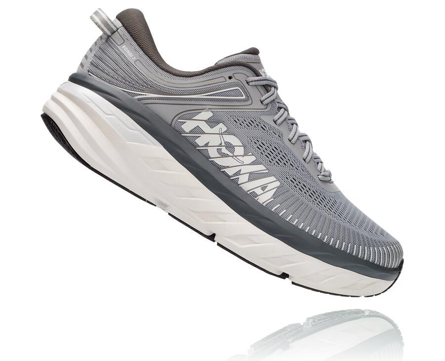 Hoka One One Hardloopschoenen Heren - Bondi 7 - Grijs - SO3709186